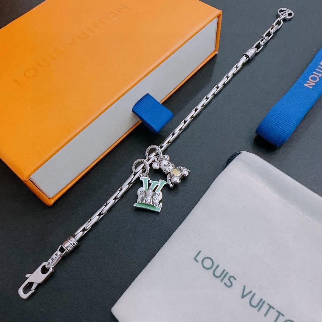 Louis Vuitton Silver Bracelet with Charms